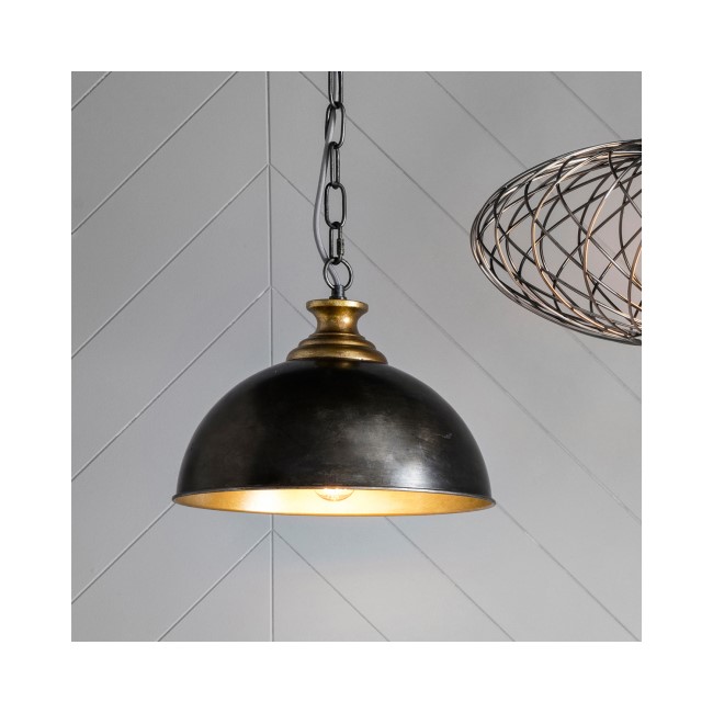 Metal Pendant Light in Black and Gold - Barletta