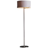 Floor Lamp with Grey Shade & Satin Nickel Base - Evelyn