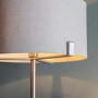 Floor Lamp with Grey Shade & Satin Nickel Base - Evelyn