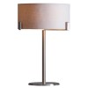 GRADE A1 - Table Lamp with Satin Nickel Base &amp; Grey Light Shade - Evelyn