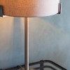 Table Lamp with Satin Nickel Base &amp; Grey Light Shade - Evelyn