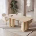 A1/GAN001 GRADE A1 - Large Oak Dining Table with Pillar Legs - Seats 4 - 6 - Gianna