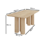 White Wash Rectangular Oak Dining Table with Pillar Legs - Seats 4 - 6 - Gianna