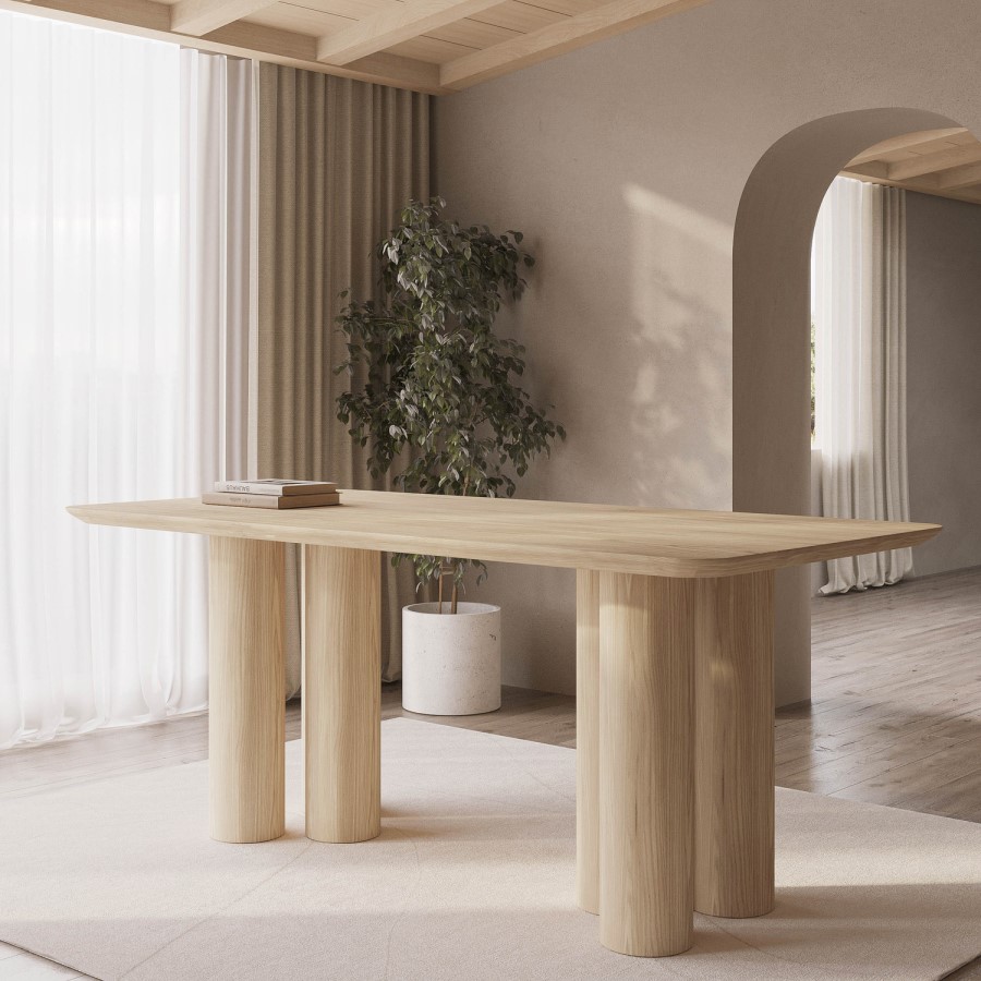 ONLY OPENED - Pillar Oak Dining Table -  Gianna