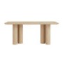 White Wash Rectangular Oak Dining Table with Pillar Legs - Seats 4 - 6 - Gianna