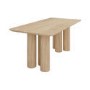 White Wash Rectangular Oak Dining Table with Pillar Legs - Seats 4 - 6 - Gianna