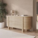GAN002 Large Curved Oak Sideboard with Marble Top - Gianna