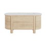 White Wash Curved Oak Sideboard with Marble Top - Gianna