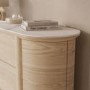 White Wash Curved Oak Sideboard with Marble Top - Gianna