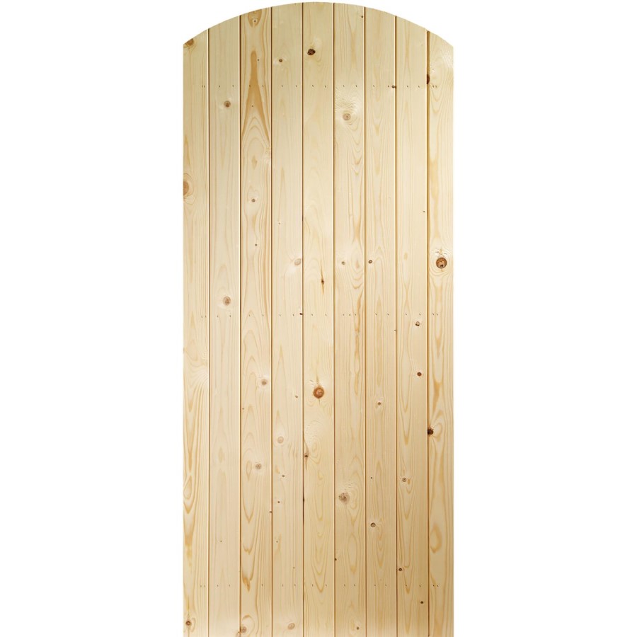 External Pine Ledged &amp; Braced Arched Top Gate - Unfinished, 1981 x 762 x 44 mm