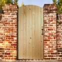 GATE36A Wooden Pine Ledged &amp; Braced Arched Top Garden Gate - Unfinished 1981 x 915 x 44 mm - XL Joinery