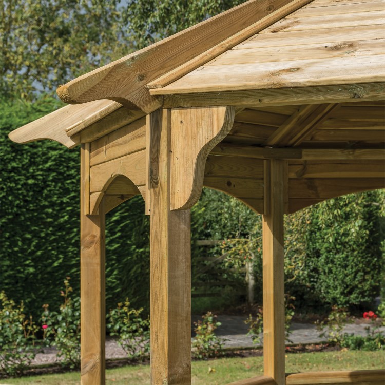 Rowlinson Buckingham Wooden Garden Gazebo with Flooring