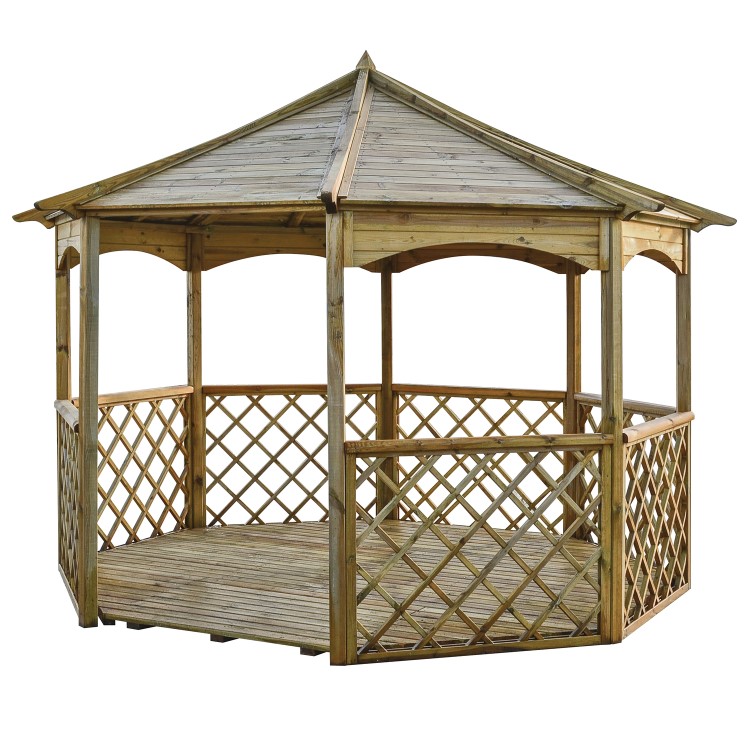 Rowlinson Buckingham Wooden Garden Gazebo with Flooring