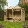 Rowlinson Sandringham Wooden Garden Gazebo with Built In Benches