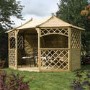 Rowlinson Sandringham Wooden Garden Gazebo with Built In Benches