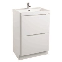 White Free Standing Bathroom Vanity Unit & Basin - W600mm