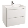 White Wall Hung Bathroom Vanity Unit &amp; Basin - 600mm Wide