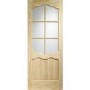 Internal Pine Cottage Half-Glazed Door with Clear Glass - Unfinished - 2032 x 813 x 35mm - Riviera Essential - XL Joinery