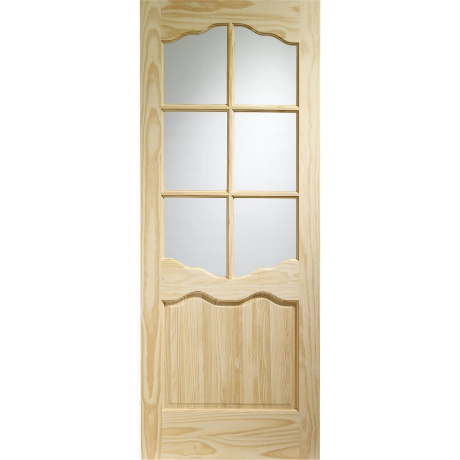 Internal Pine Cottage Half-Glazed Door with Clear Glass - Unfinished - 2032 x 813 x 35mm - Riviera Essential - XL Joinery
