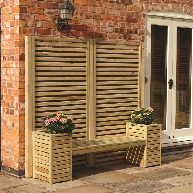 Rowlinson Garden Creations Seat Set with Planters - 183 x 201 x 67 cm