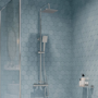 Gainsborough GDRE Thermostatic Bar Mixer Shower Set with Adjustable & Drencher Heads - Square