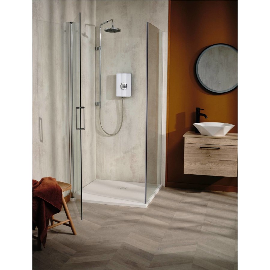 Triton 9.5kW Aspirante UNIQ&reg; Electric Shower - Gloss White Effect