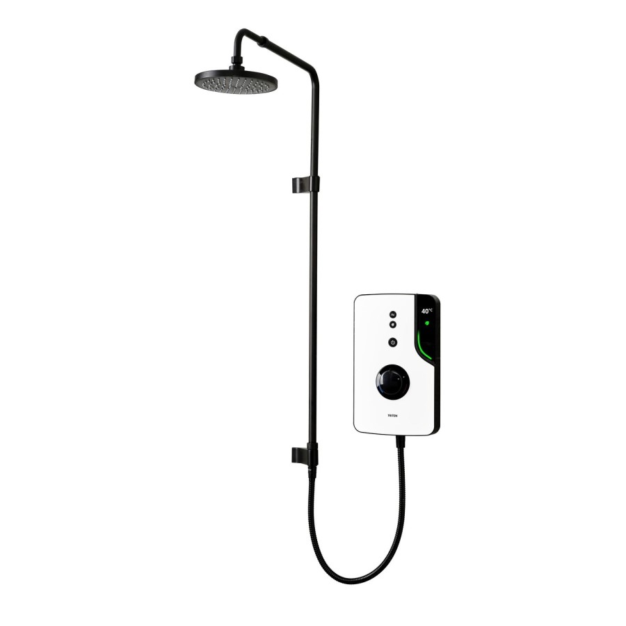 Triton - ENlight Electric Shower Black 9.5kW with UNIQ&reg; White Kit
