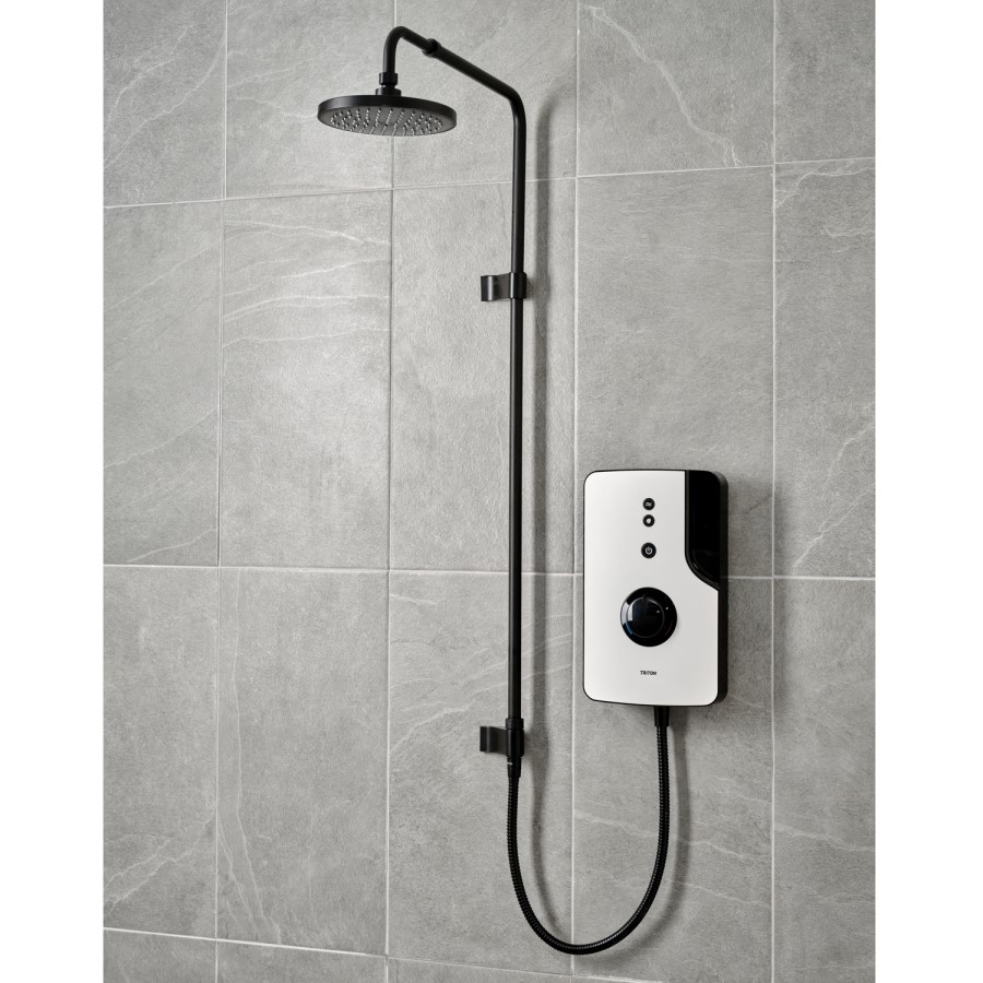 Triton - ENlight Electric Shower Black 9.5kW with UNIQ&reg; White Kit