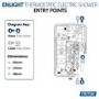 Triton - ENlight Electric Shower Black 9.5kW with UNIQ&reg; White Kit