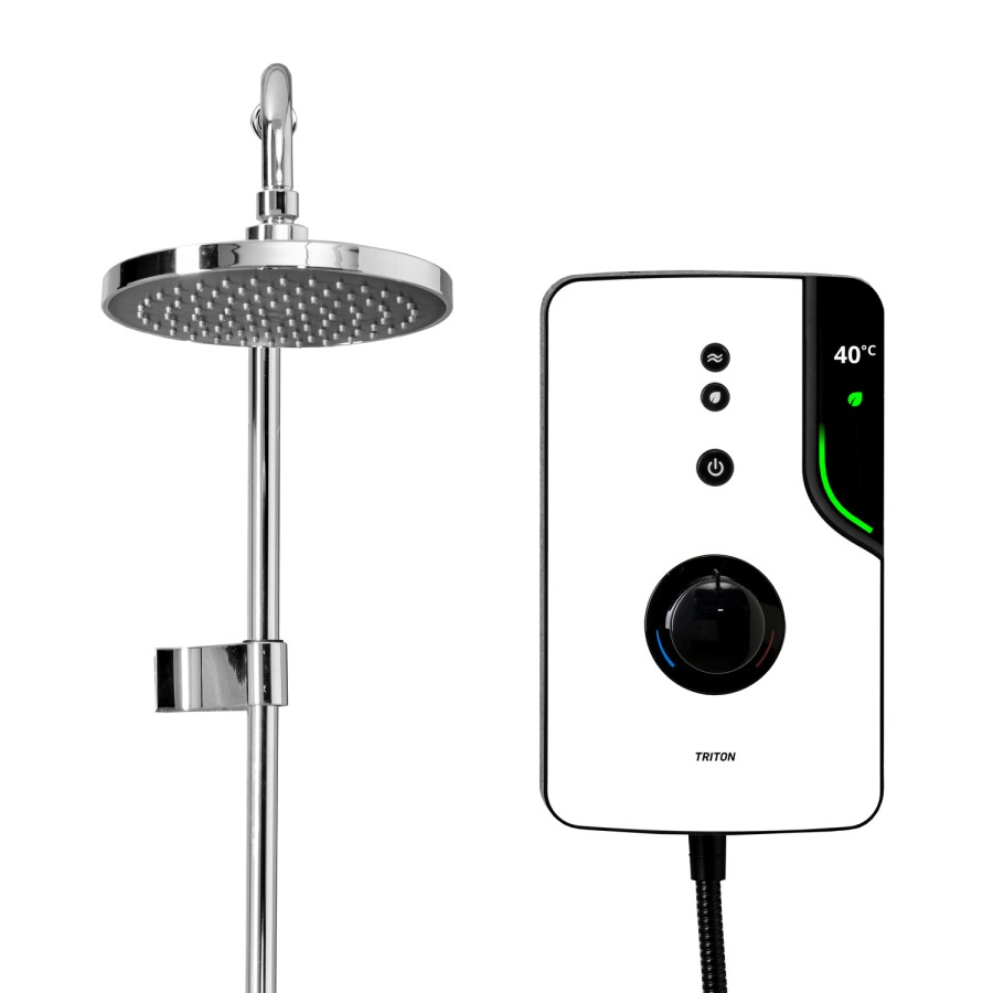 ENlight Thermostatic Electric White 9.5kW with UNIQ&reg; Chrome