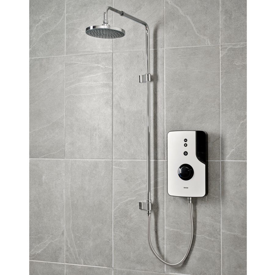 ENlight Thermostatic Electric White 9.5kW with UNIQ&reg; Chrome