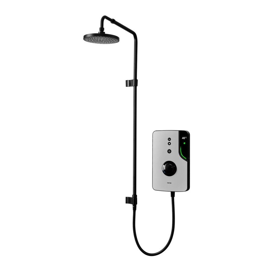 Triton - ENlight Electric Shower Black 9.5kW with UNIQ&reg; Grey Kit