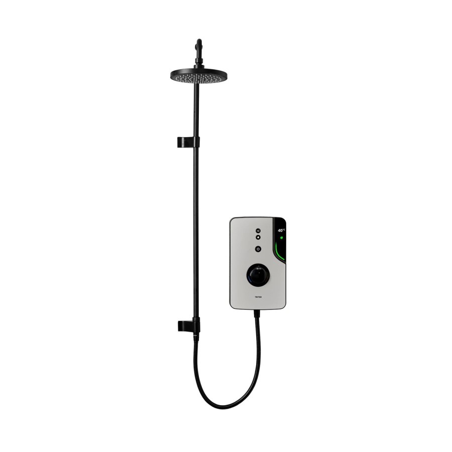 Triton - ENlight Electric Shower Black 9.5kW with UNIQ&reg; Grey Kit
