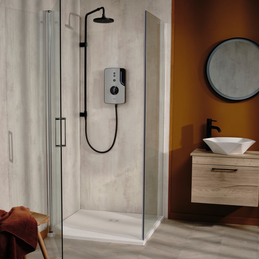 Triton - ENlight Electric Shower Black 9.5kW with UNIQ&reg; Grey Kit