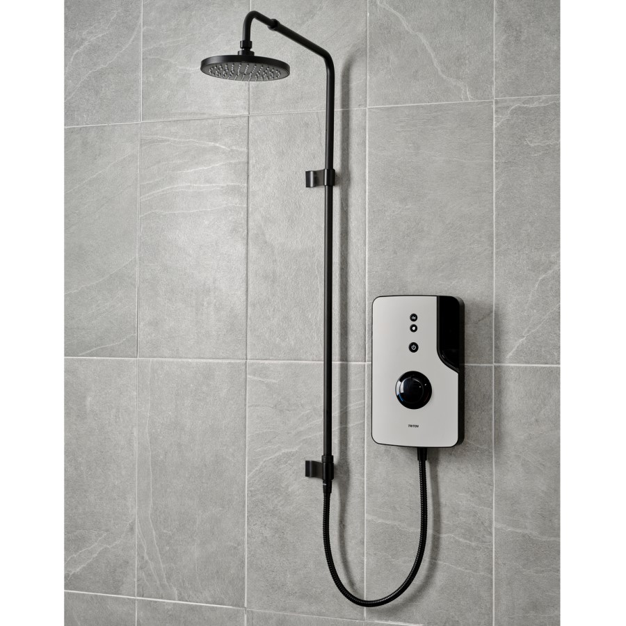 Triton - ENlight Electric Shower Black 9.5kW with UNIQ&reg; Grey Kit