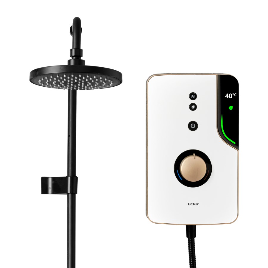 Triton - ENlight Electric Shower Brass 9.5kW with UNIQ&reg; White Kit
