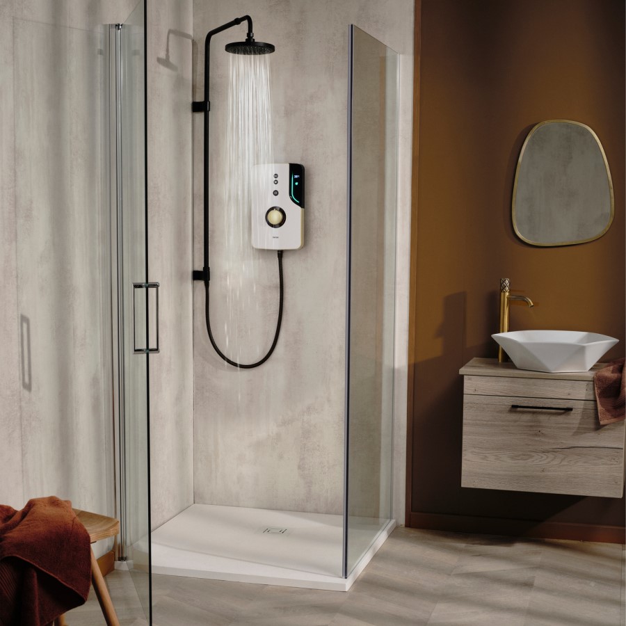 Triton - ENlight Electric Shower Brass 9.5kW with UNIQ&reg; White Kit