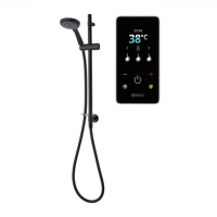 Triton ENVi 9.0KW Electric Shower With Inline Wall Fed Shower Kit - Black