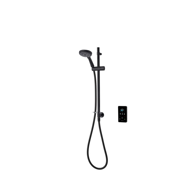 Triton ENVi 9.0KW Electric Shower With Inline Wall Fed Shower Kit - Black