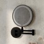 Round Black Magnifying Makeup Bathroom Mirror with Lights 200mm - Gemini