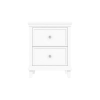 GRADE A2 - White 2 Drawer Bedside Table - Georgia