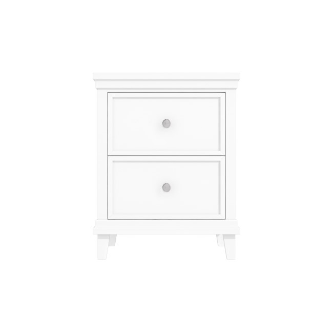 White Painted 2 Drawer Bedside Table - Georgia