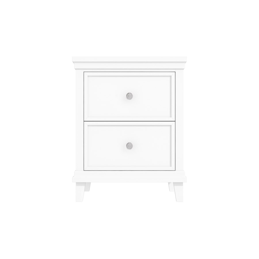 White Painted 2 Drawer Bedside Table - Georgia