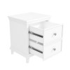 GRADE A1 - Georgia 2 Drawer Bedside Table in White