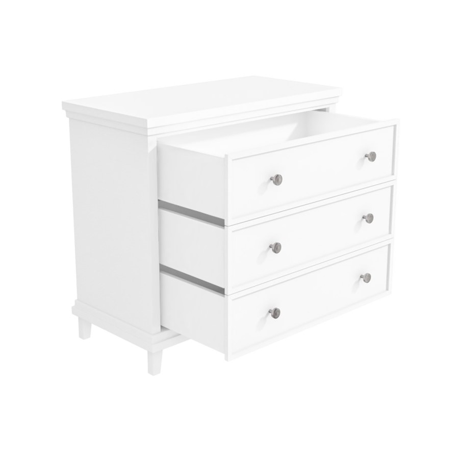 White Painted Chest of 3 Drawers - Georgia