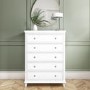 GRADE A2 - Georgia 5 Drawer Tall Chest of Drawers in White