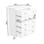 Tall White Ready Assembled Chest of 5 Drawers - Georgia