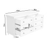6 Drawer Wide Chest of Drawers in White - Georgia