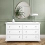 GRADE A1 - 6 Drawer Wide Chest of Drawers in White - Georgia