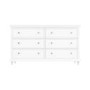 GRADE A1 - Classic White Wooden Wide Chest of 6 Drawers - Georgia
